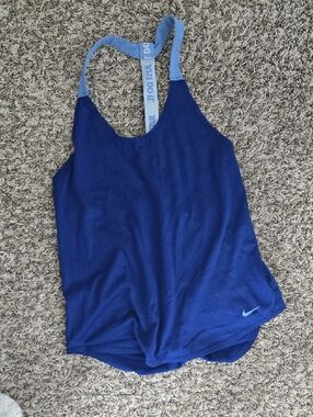 Nike Blue Racerback Swim Tank with Light Blue Straps